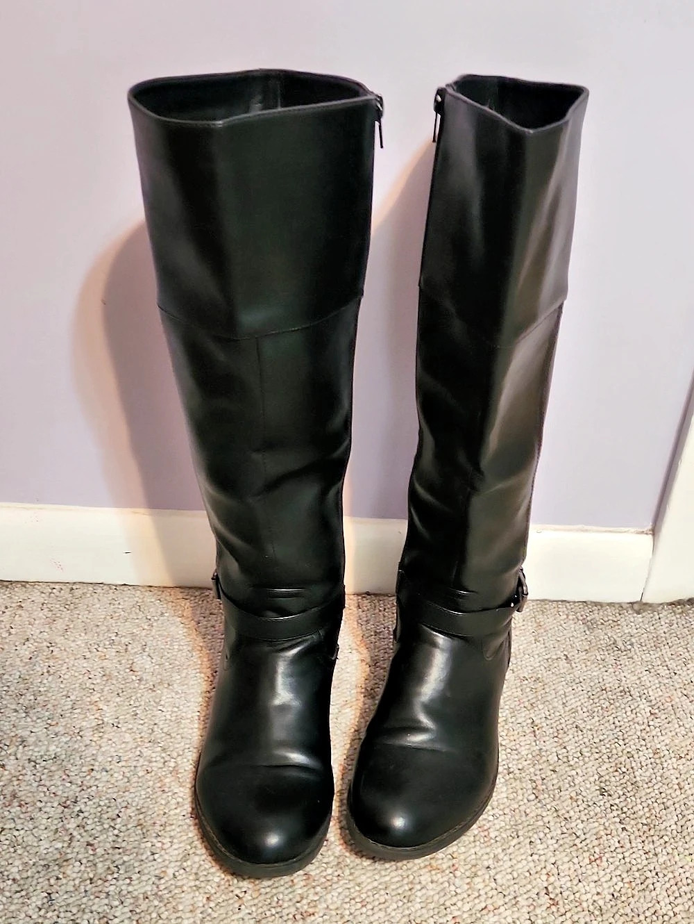 Black Tall Buckle Boots